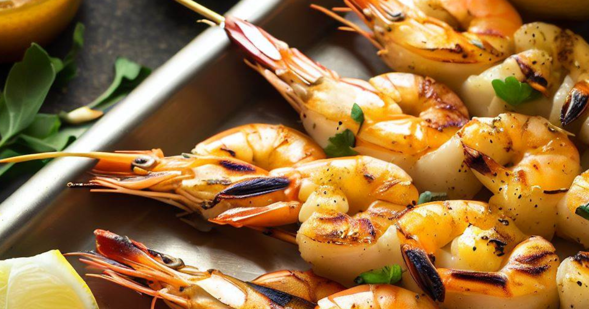 Grilled Lemon Garlic Shrimp Skewers